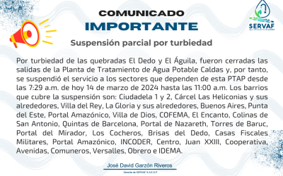 Suspensión parcial por turbiedad