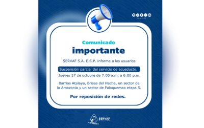 Suspensión parcial del servicio de acueducto