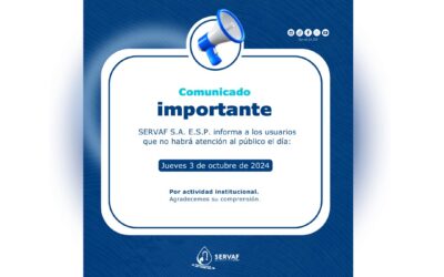 3 de octubre no habrá atención al público por actividad institucional